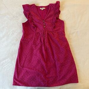 Magenta Eyelet Dress